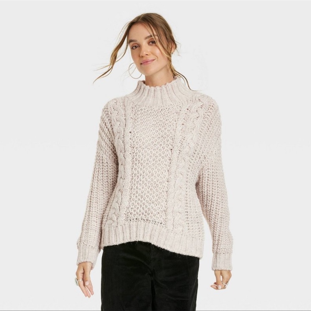 Universal Thread Cable Knit Pullover Sweater - image 1